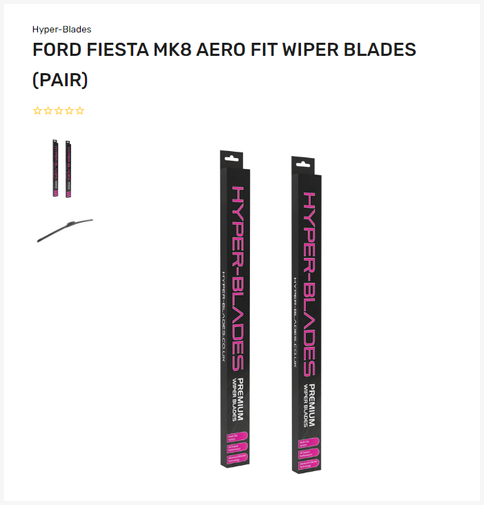 Ford Fiesta MK8 Aero Flat Wiper Blades