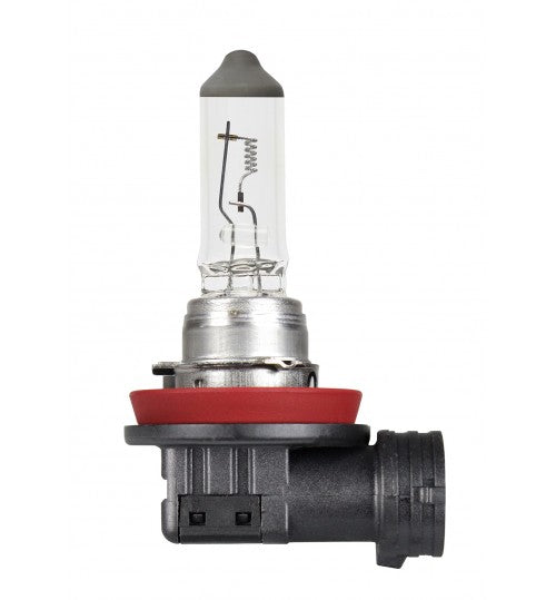 A picture of a H11 Halogen bulb from the side.