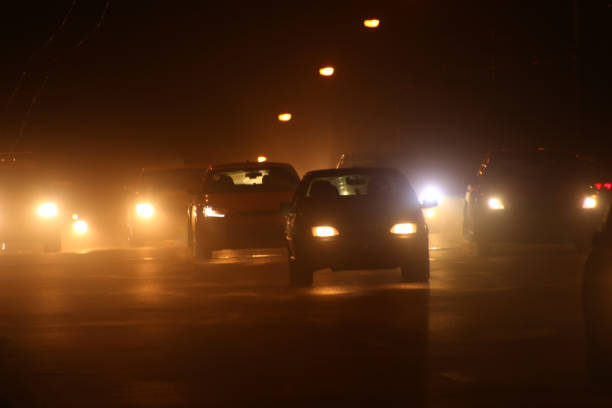 Driving at night.