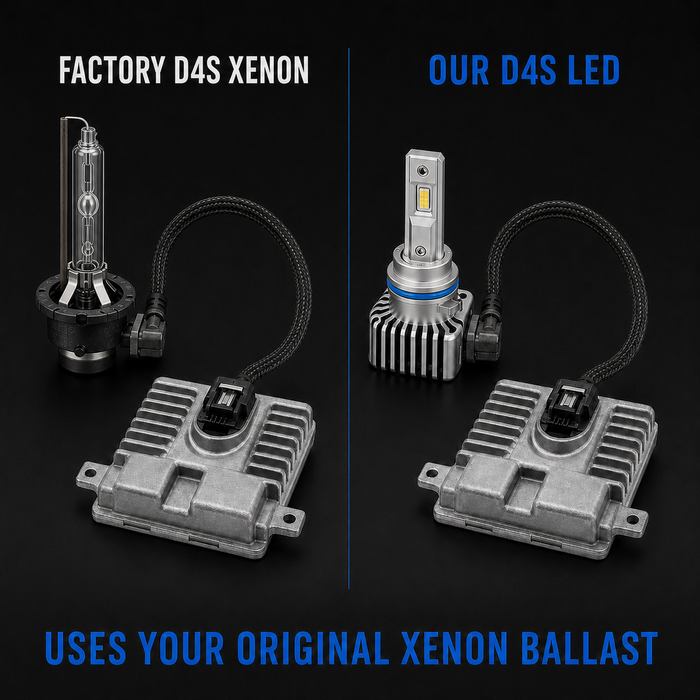 Factory D4S xenon bulb and D4S LED bulb using the original xenon ballast
