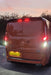 Ford Transit Custom rear view showing bright white LED number plate illumination