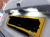 Two white LED number plate lights installed above a rear registration plate