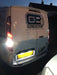 Ford Transit Custom rear doors and registration plate illuminated by white LED lights