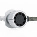 Rear cooling fan and braided power cable on an H7 X2S LED headlight bulb