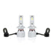 Pair of H7 X2S LED headlight bulbs with braided cables and plug connectors