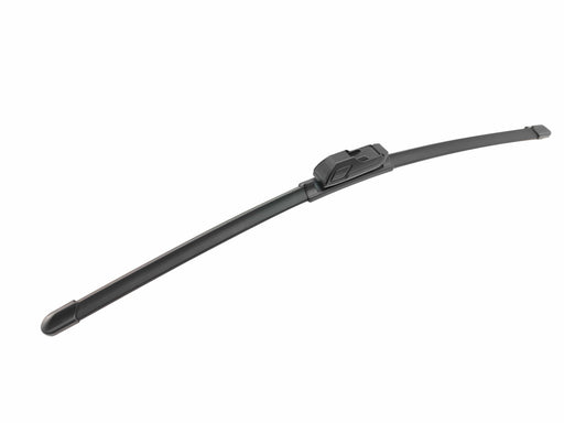 Pair of black flat aero wiper blades with multi-fit connectors for Volkswagen Transporter T5 2003-2015