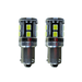 Pair of 434 BAX9S H6W Canbus LED bulbs with SMD chips and chrome housings