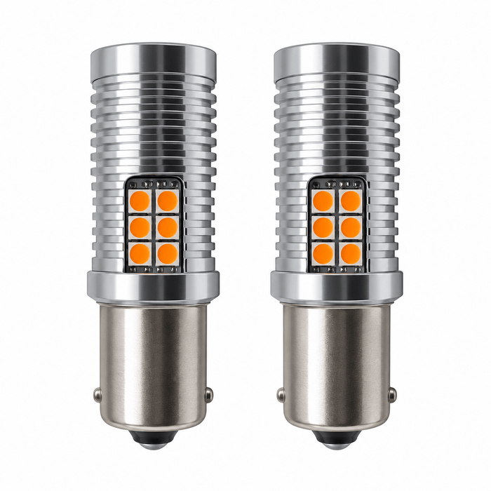 Pair 382 | P21W | BA15S 45W Amber LED Canbus Indicator Bulbs