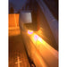 Amber under-mirror LED indicator illuminated on a Ford Transit Custom 2012-2023 side mirror at dusk