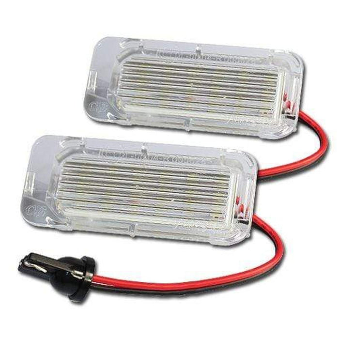 Pair of clear LED number plate light units compatible with Ford Transit Custom