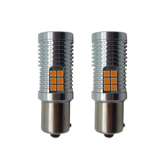 Replacement Upgraded 581 (BAU15S PY21W) 45W Amber LED Canbus Indicator  Bulbs (Pair) — Xenons Online